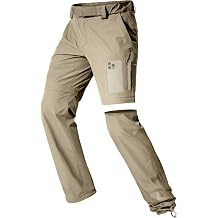 FREE SOLDIER Mens Outdoor Convertible Hiking Pants Lightweight Quick Dry Zip Off Fishing Pants with Belt