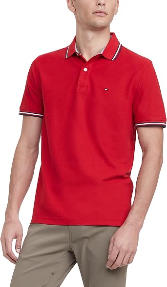 Tommy Hilfiger Men's Short Sleeve Moisture Wicking Stretch Polo Shirt With Quick Dry + Uv Protection