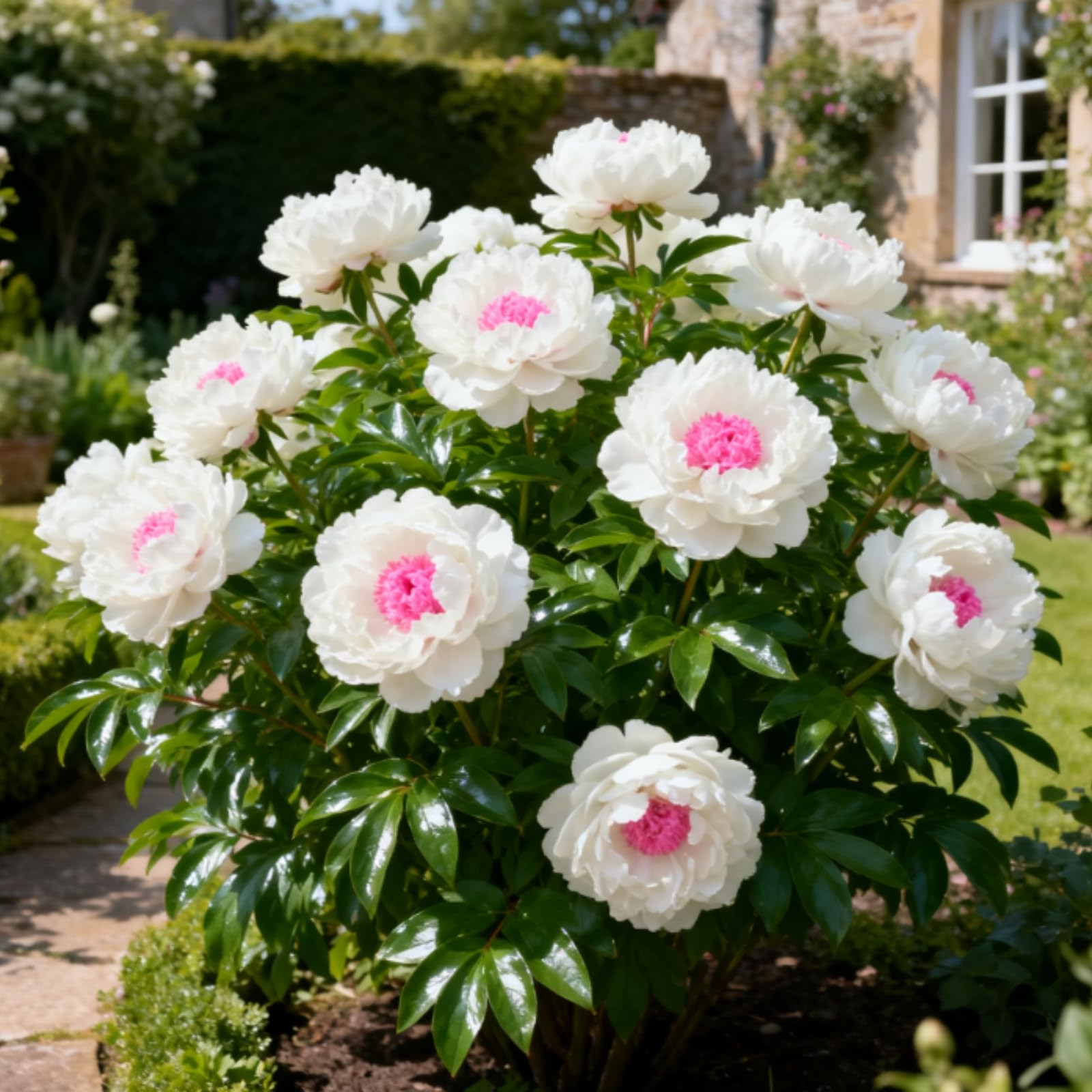 UK Hardy Perennial Peony Bulbs - Low Maintenance- Pollinator Friendly - Grow in Beds, Borders & Patio Pots - Excellent Display-F-4 Bulbs