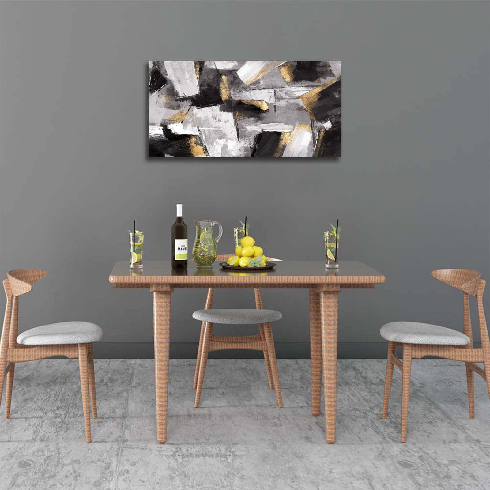 Neutral Gold Wall Art Black And Gold Canvas Wall Decor Framed Abstract Artwork Painting for Bedroom Home Office Wall Decorations 20x40 Inch