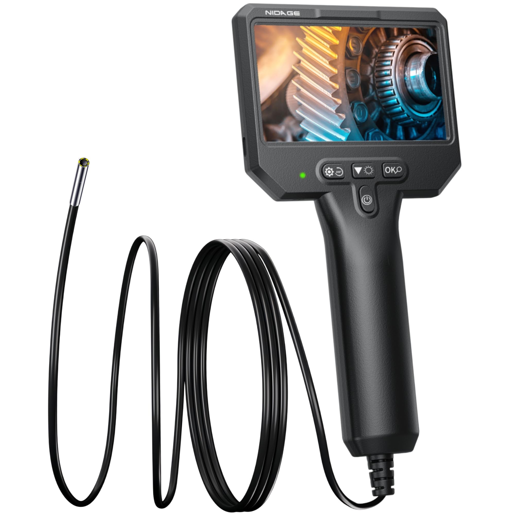 3.9mm Endoscope Camera with Light NIDAGE 1920P HD Industrial Borescope Inspection Camera with 4.3" IPS Screen, 5FT Semi-Rigid Cable, IP67 Waterproof Snake Cam for Car Engine Aircraft Mechanic Tools-image-25