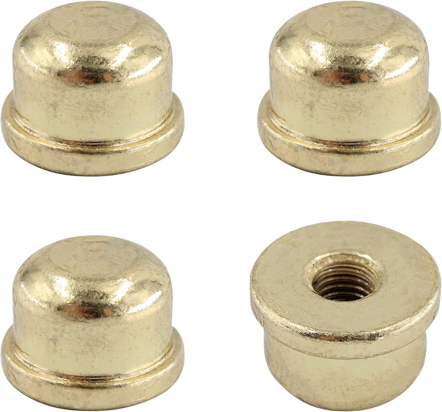 4PCS Solid Lamp Finials Caps Tapped, Knob On Top of The Harp Lampshade Stand, Harp Lamp Finial Knob, 1/2 inch Tall, Gold