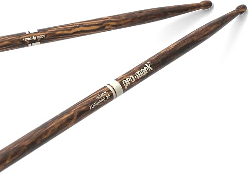 ProMark Classic Forward 2B FireGrain Drumsticks, Lacquer Finished Drum Sticks, TX2BW-FG, Oval Wood Tip, Hickory - 1 Pair