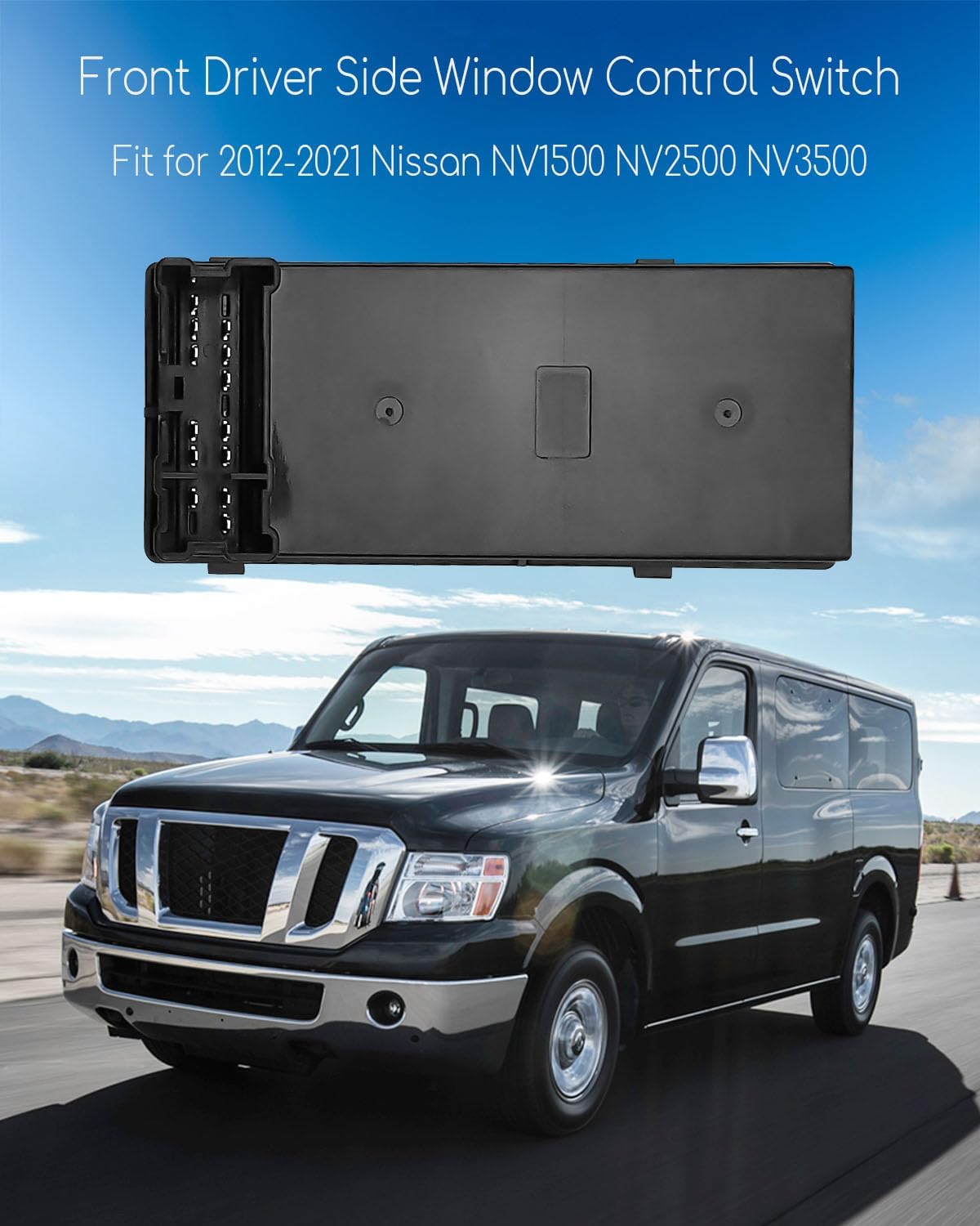 Master Power Window Switch Fit for Nissan NV1500 NV2500 NV3500 2013-2021, Front Driver Side Window Control Switch Replace 25401-1PA0C 254011PA0C