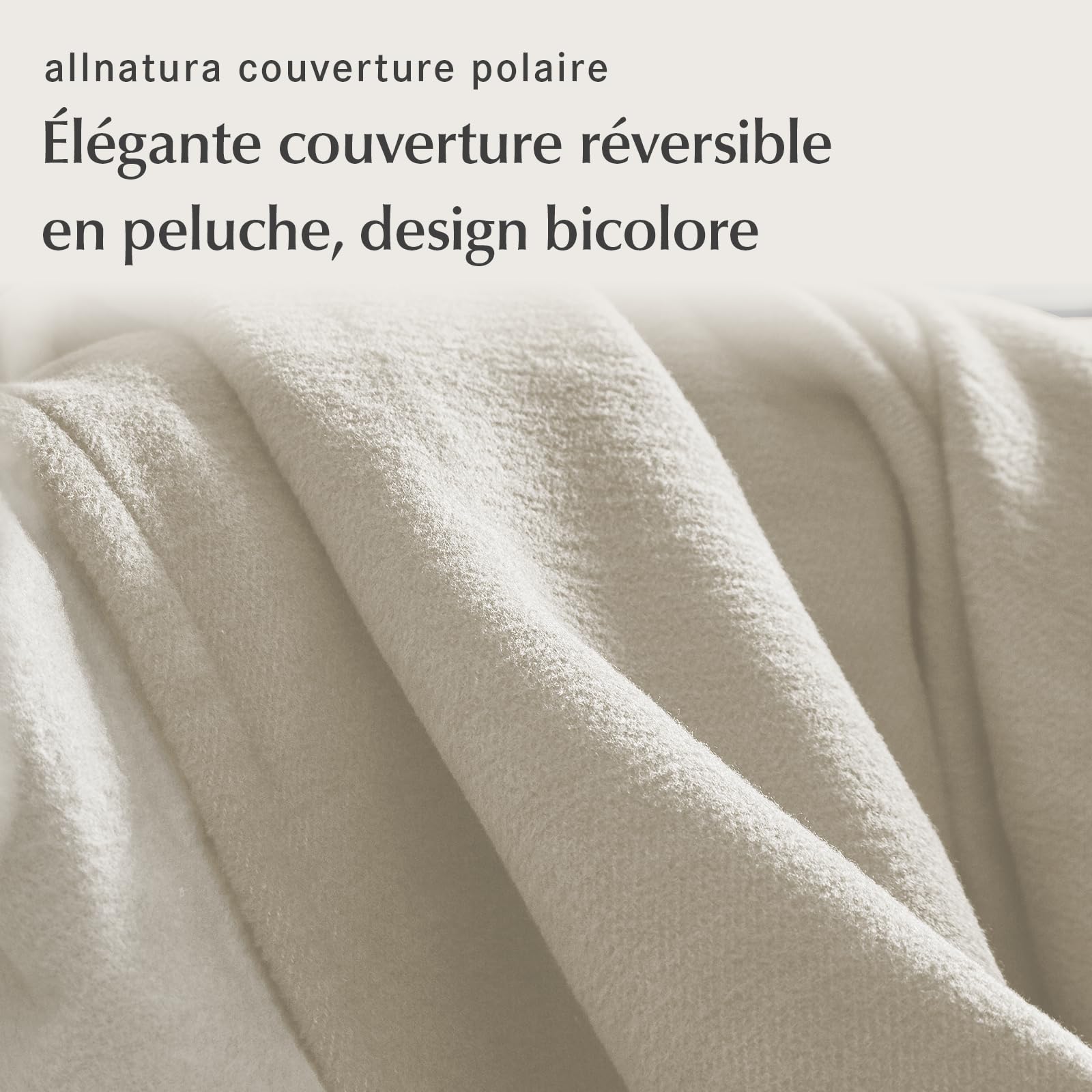 allnatura Plaid Beige 140x200 cm Cotona-Double – Grande Taille pour canapé XXL – Couverture Chaude épaisse en Coton Bio certifié GOTS – pour Lit 2 Personnes, Blanket Cocooning – fabriqué en Allemagne