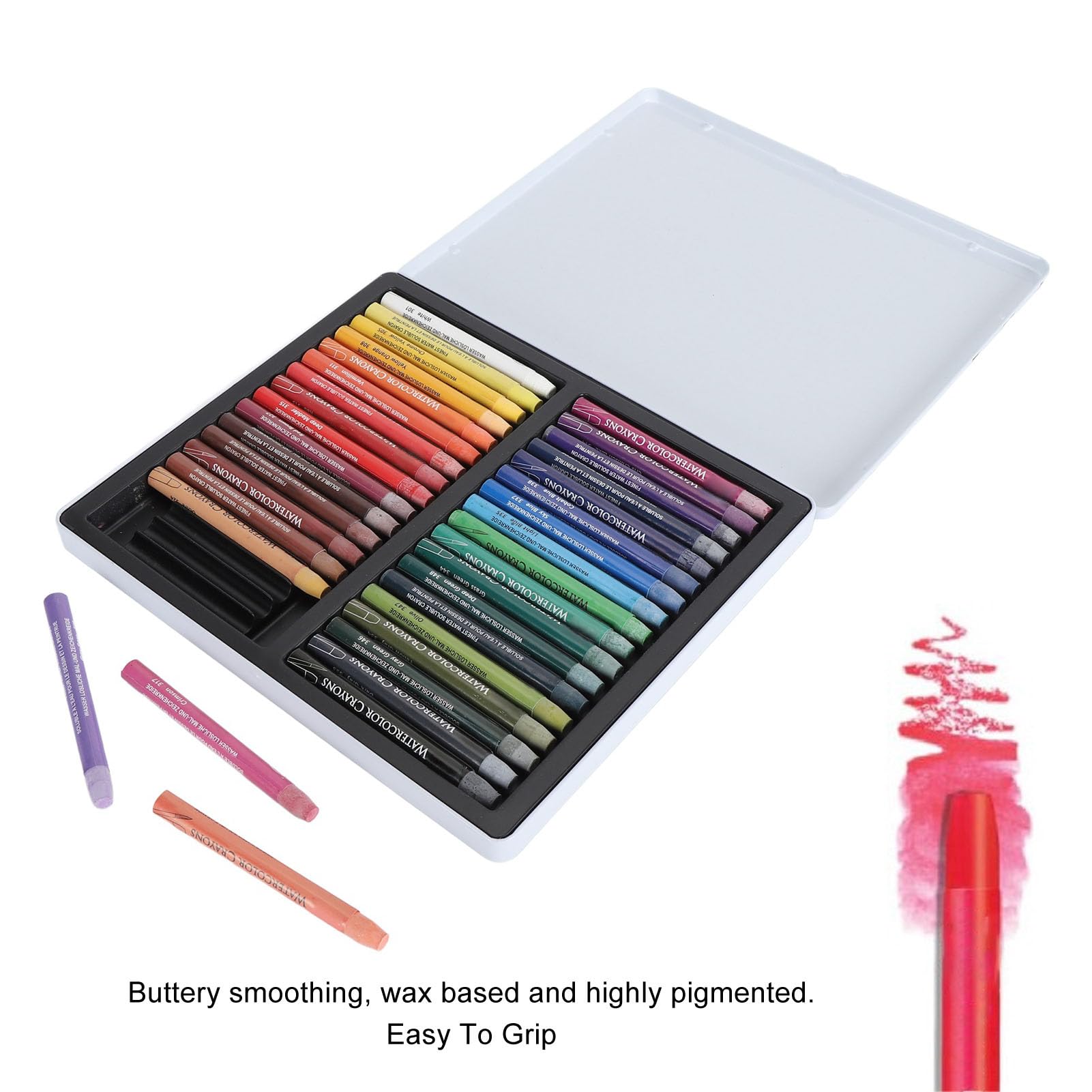 Zestaw kredek akwarelowych Przenośne profesjonalne jedwabiste kredki akwarelowe w sztyfcie do papieru (36 Colors)
