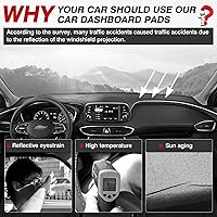 Vista 2 de Autorder Alfombrilla para Salpicadero para Hyundai Santa Fe 2019 2020 2021 2022 2023 Accesorios Cubierta de Salpicadero Alfombra de Salpicadero