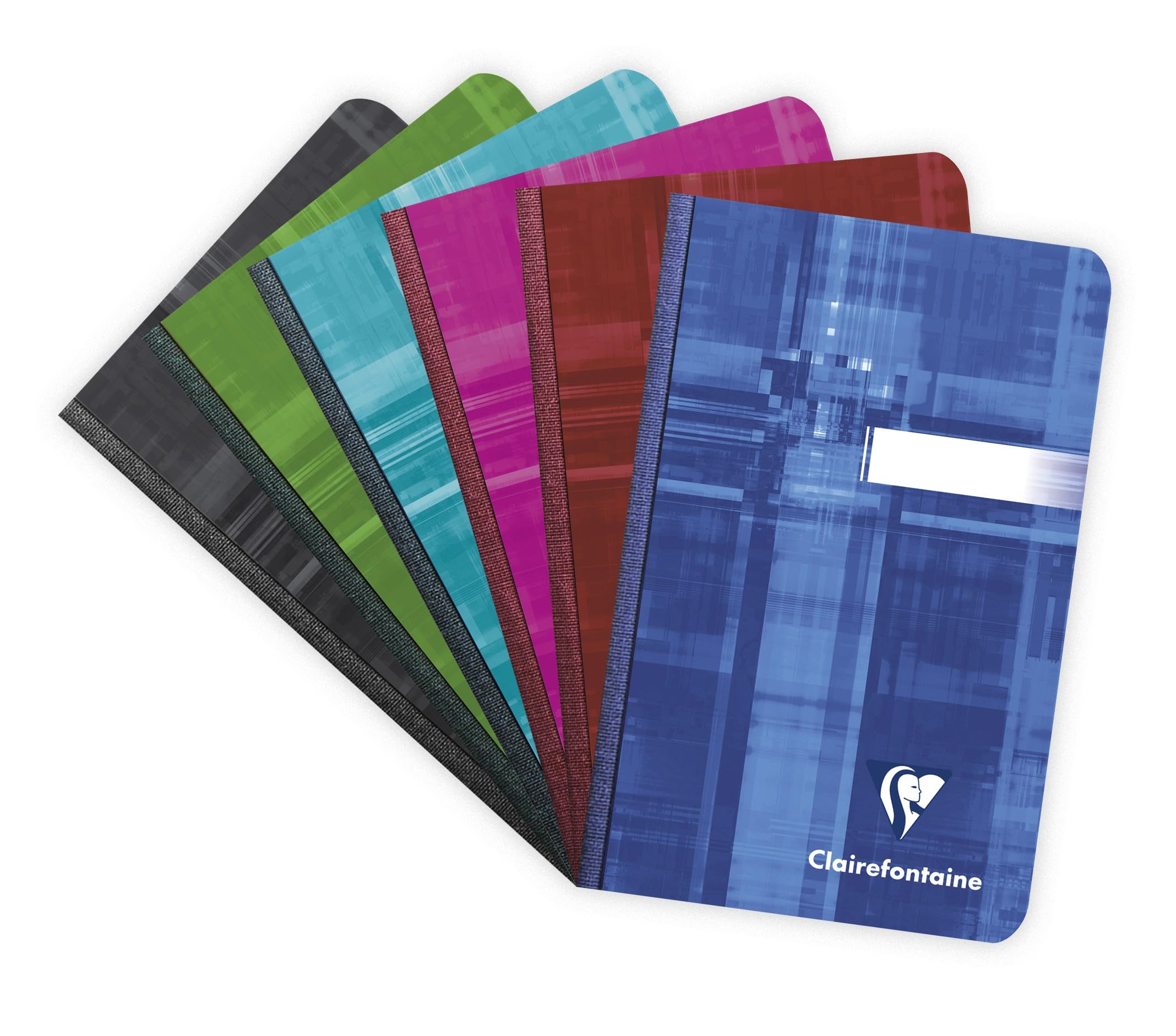 Clairefontaine 9592C - One Canvas Back Small Notebook - Dimensions: 9x14 cm - 192 Small Square Pages - 90 g White Paper - Random Colour Laminated Card Cover