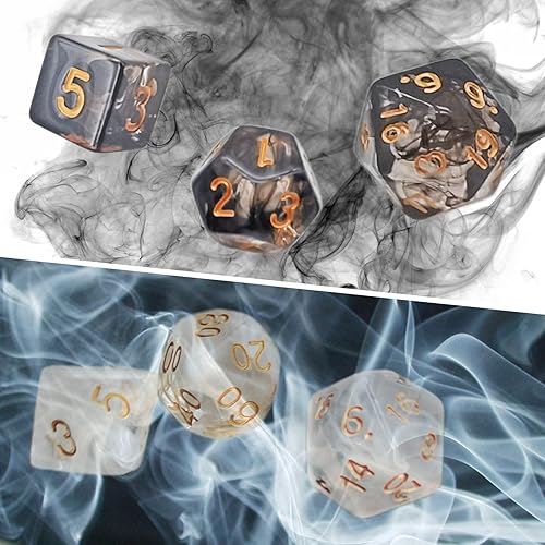 Miniatura 7 de DND - Juego de 2 dados poliédricos para D&D, magníficos dados para Dungeons and Dragons, Duendes, juegos de rol y juegos de mesa, regalos - Blanco y