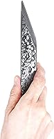 Vista 5 de KAKURI Cuchillo Kiridashi para mano derecha de 0.945 in, hoja de acero al carbono japonés forjado a mano con patrón martillado, fabricado en Japón