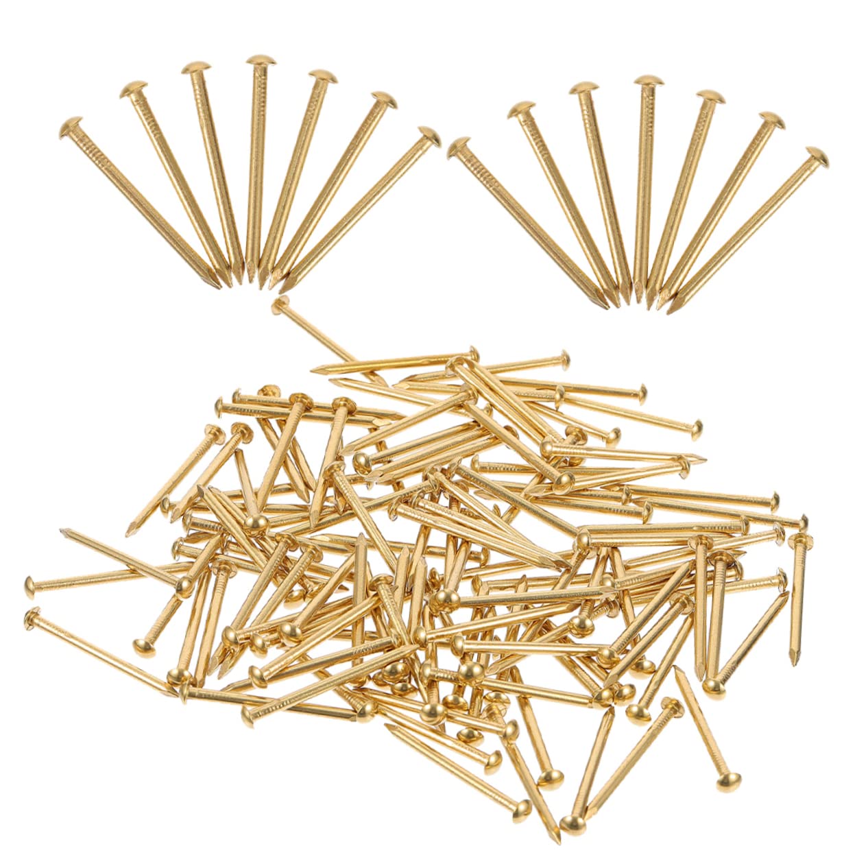 KICHOUSE Round Head Copper Nails 2030pcs Pack Home Metal Nails Furniture Fixing Diy Picture Hanging Strong and Hard Retains Shape