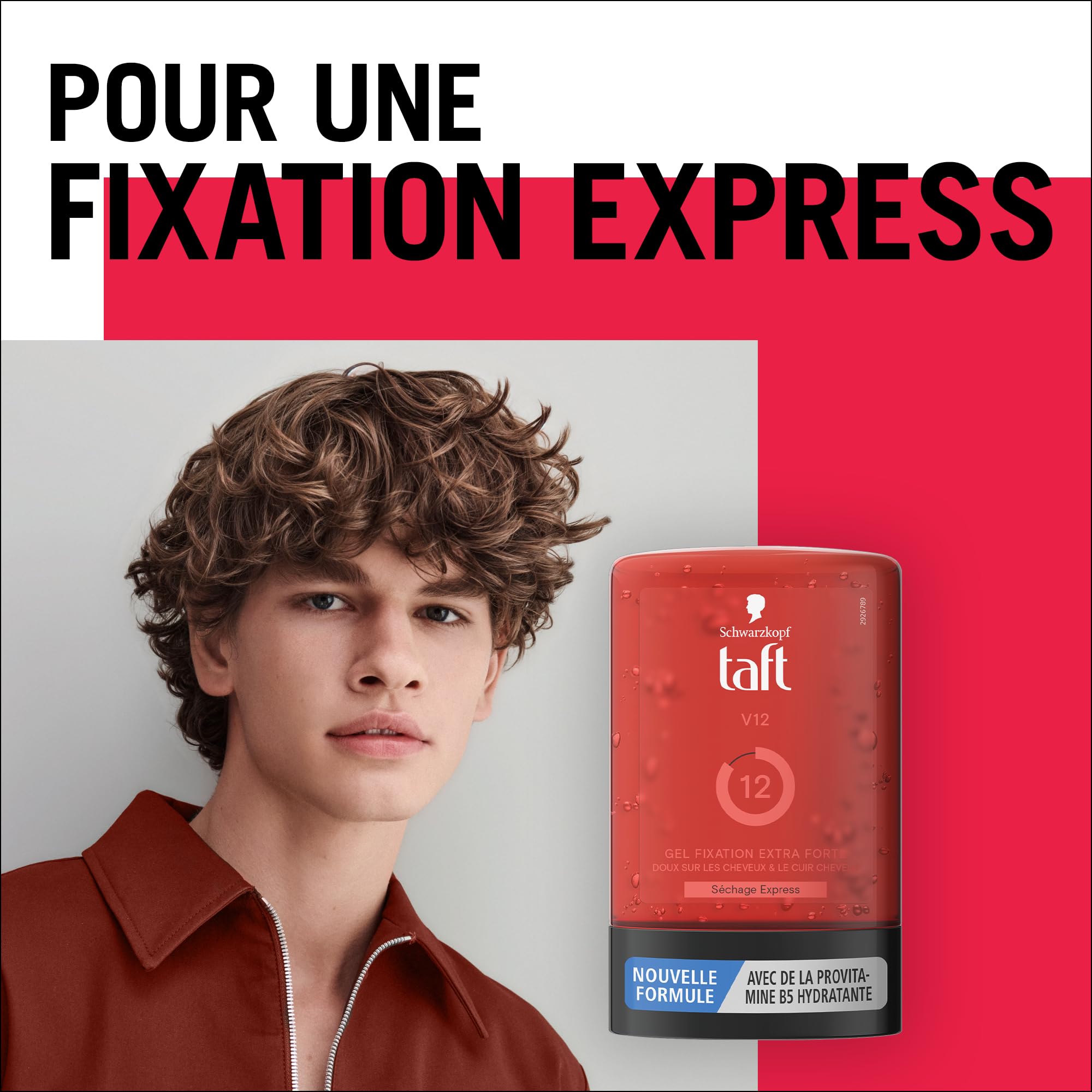 Schwarzkopf Taft Hairdressing Gel V12 Gel Express Dryer Extra Strong Hold Gentle on Hair and Headband, No Sticky Effect, Formula Provitamin B5, 300 ml - Image 4
