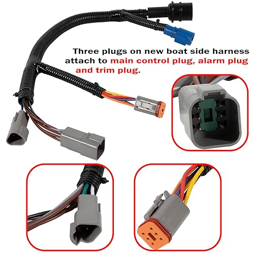 Miniatura 3 de Arnés adaptador de motor 423-6344, adecuado para conversión de motor JohnsonEvinrude 1976-1995 a nuevos controles