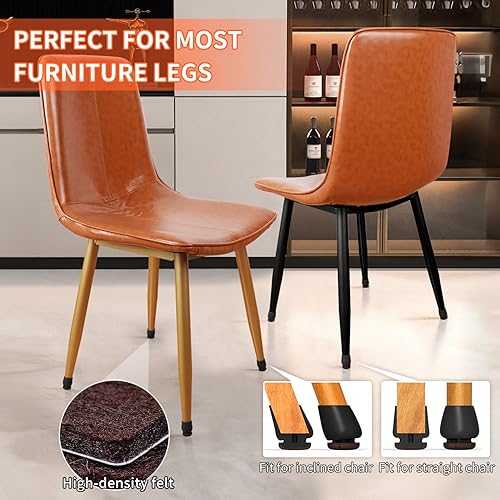 Miniatura 6 de Ezprotekt 24 protectores de suelo negros para patas de silla para suelos de madera dura, fundas de fieltro para muebles, fundas protectoras de piso