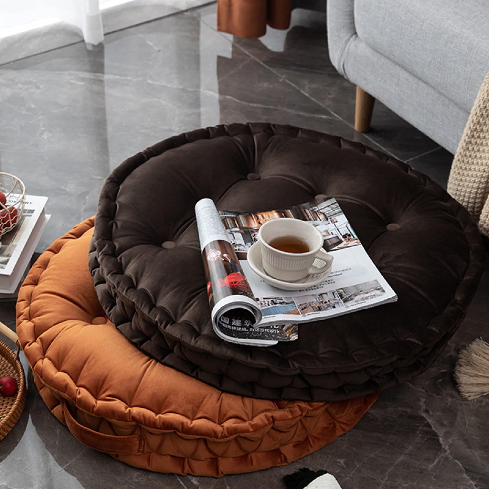 Amazon.co.jp: 座布団 クッション 丸型 ラウンド ソファクッション