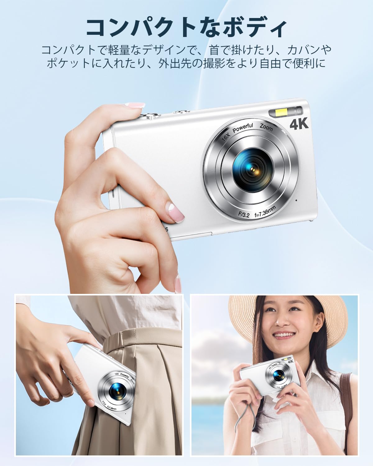 Anteam デジタルカメラ 4K AFオートフォーカス 4800万画素