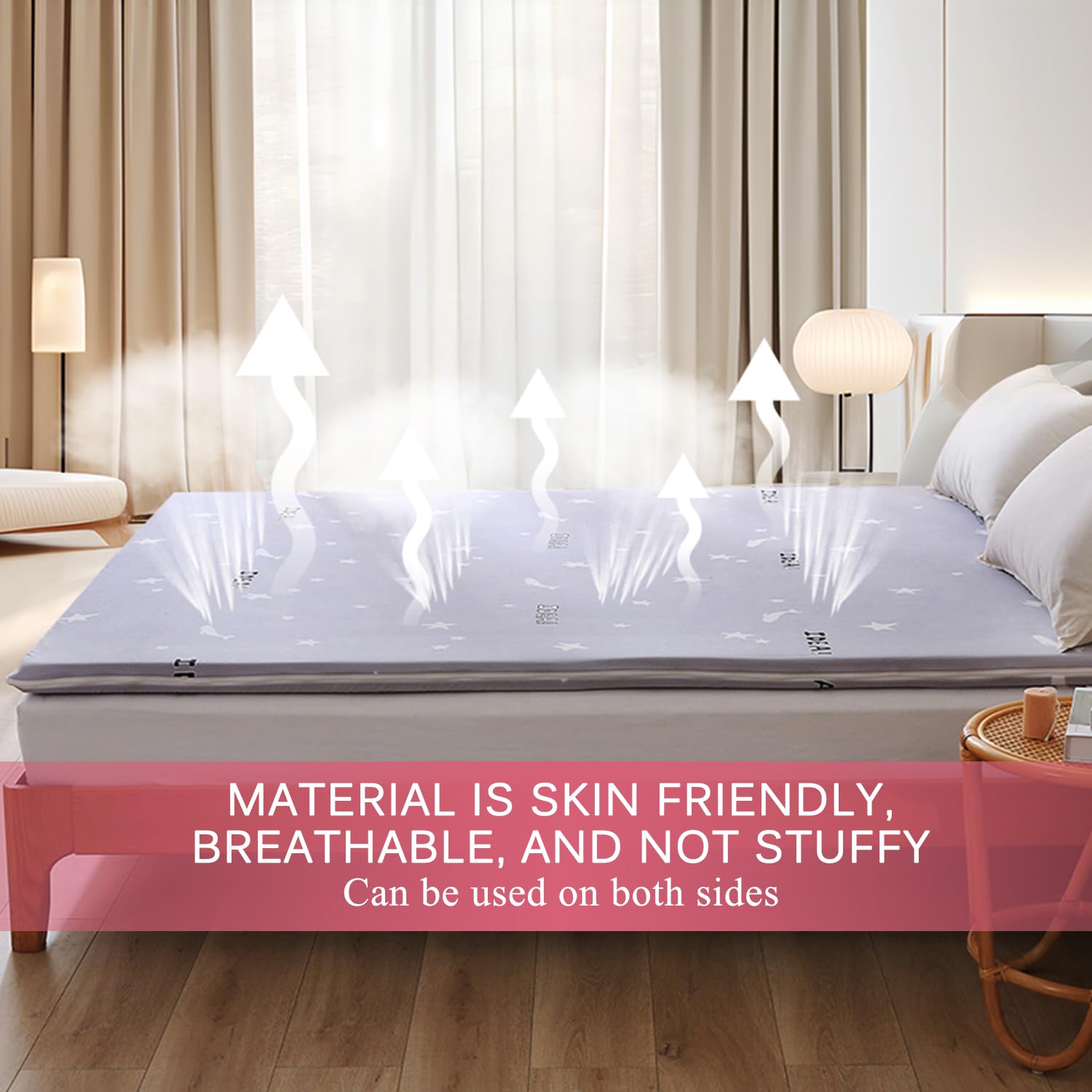 Gris,120x190cm, Housses De Matelas De Sol Housse De Matelas Futon Traditionnel Japonais Couvre - Lit Housse De Protection pour Matelas Ensemble Complet De Pantoufles Futon