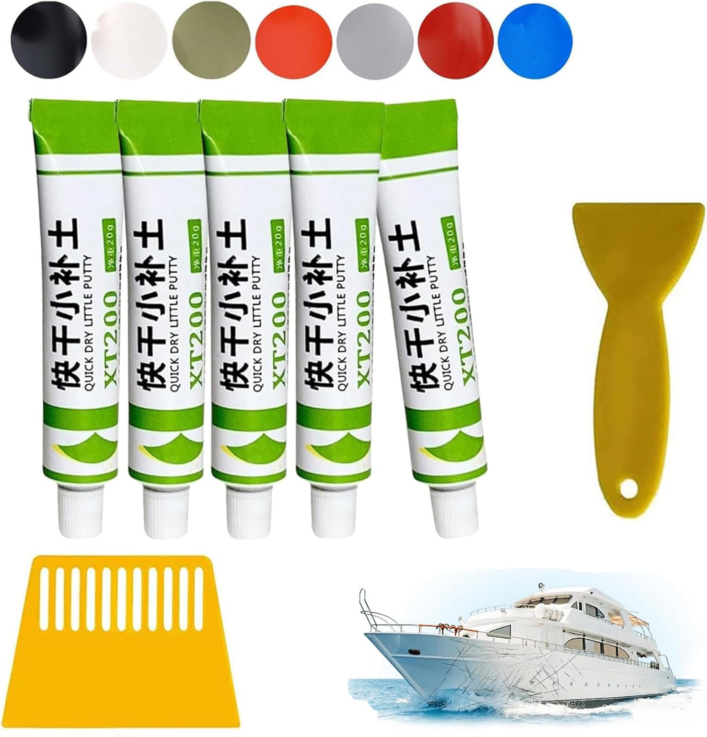 liucocotos Fiberglass Boat Repair Paste with Scraper Kit, Marine Fiberglass Repair