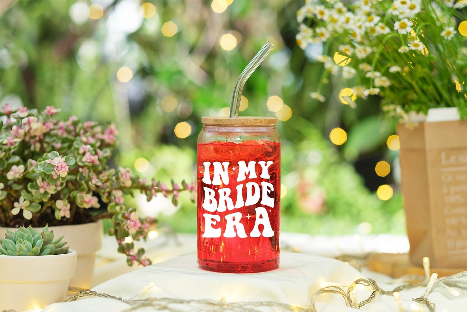 NewEleven Bridal Shower Gifts - Wedding Gifts For Bride - Bachelorette Party, Engagement Gift For Women - Gift For Bride To Be, Fiancee, Wifey, Her - 16 Oz Coffee Glass