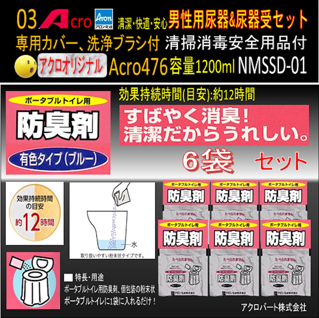 Amazon | Acro476アロン男性用尿器&尿器受けセット&防臭剤・保護品付