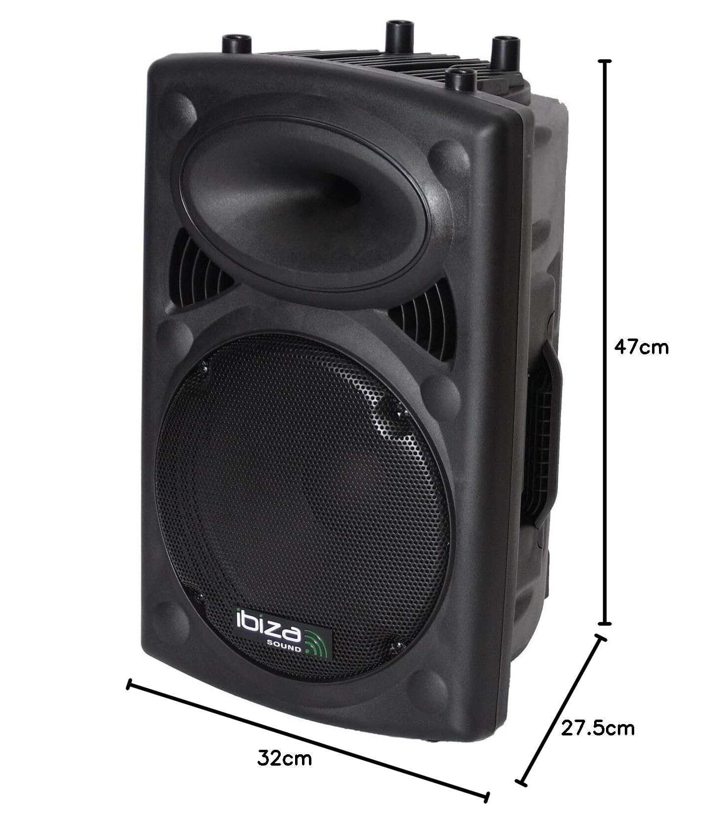 Ibiza - SLK12A-BT - Altoparlante attivo PLUG & PLAY 12"/30cm, 700W con amplificatore integrato - Bluetooth, USB, SD e AUX - Nero