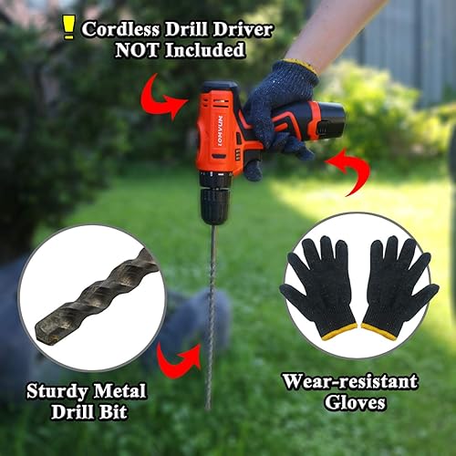 Miniatura 5 de Sunnyglade 100 marcadores reflectantes de 48 pulgadas de diámetro para entrada de vehículos de 5/16 pulgadas de diámetro, estacas de nieve de fibra