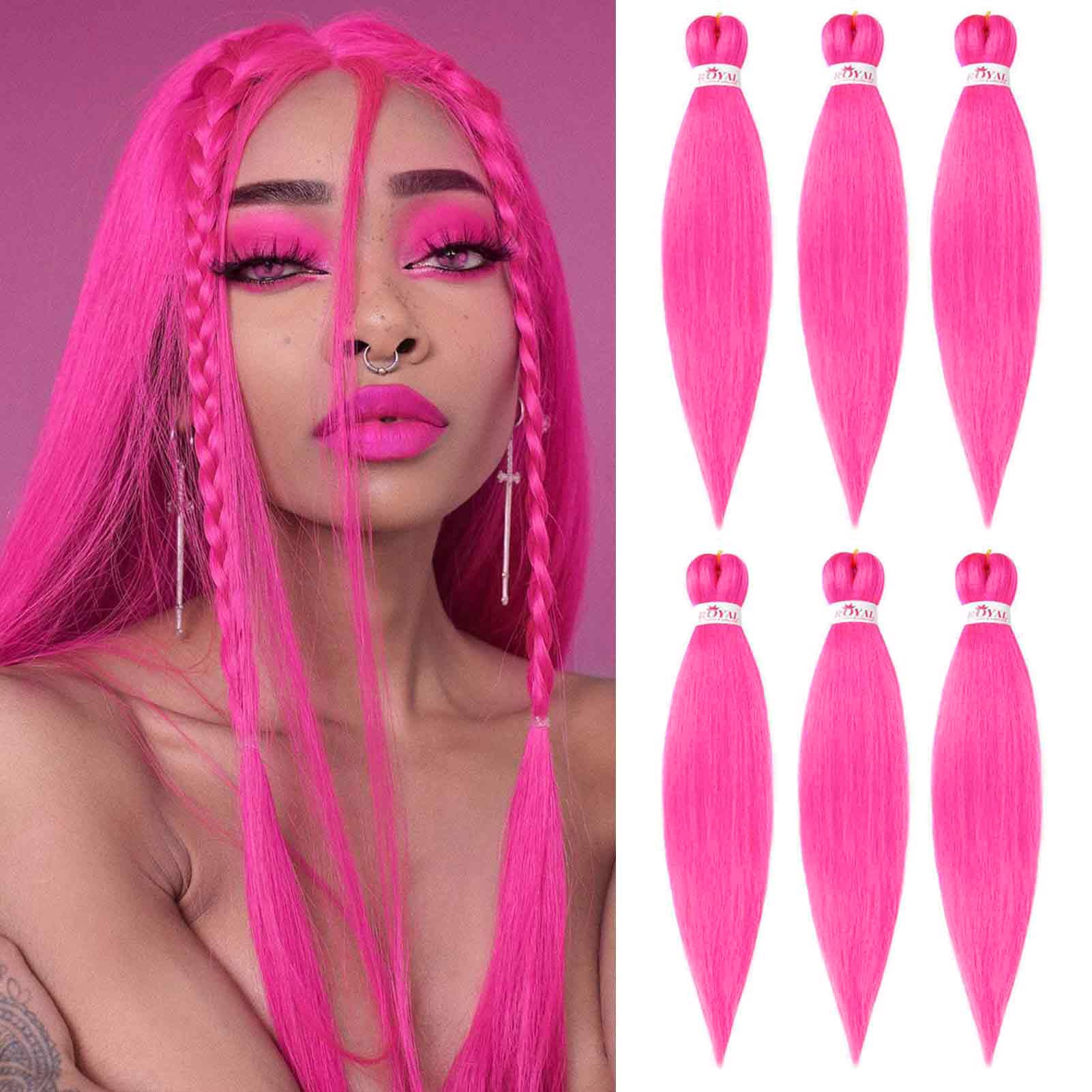 Amazon.com : Hot Pink Braiding Hair Pre stretched Ombre Braiding Hair  52inch Synthetic Prestretched Crochet Yaki Texture Braids Hair Extensions  for Braiding (26Inch Hot Pink) : Beauty & Personal Care