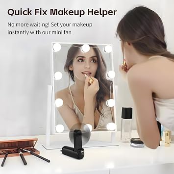 Morelax Portable Fan, Mini Handheld Fan with Power Bank, Cute USB Rechargeable Pocket Fan, Foldable Small Cooling Fan with LED Light, Personal Travel Fan,Summer,Beach Essentials,Summer Gift for Women