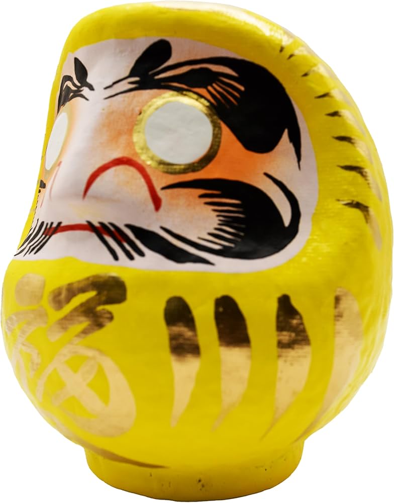 Amazon.co.jp: 高崎だるま 黄 11×10×9 福入 財運 名誉 幸運 赤顔 達磨