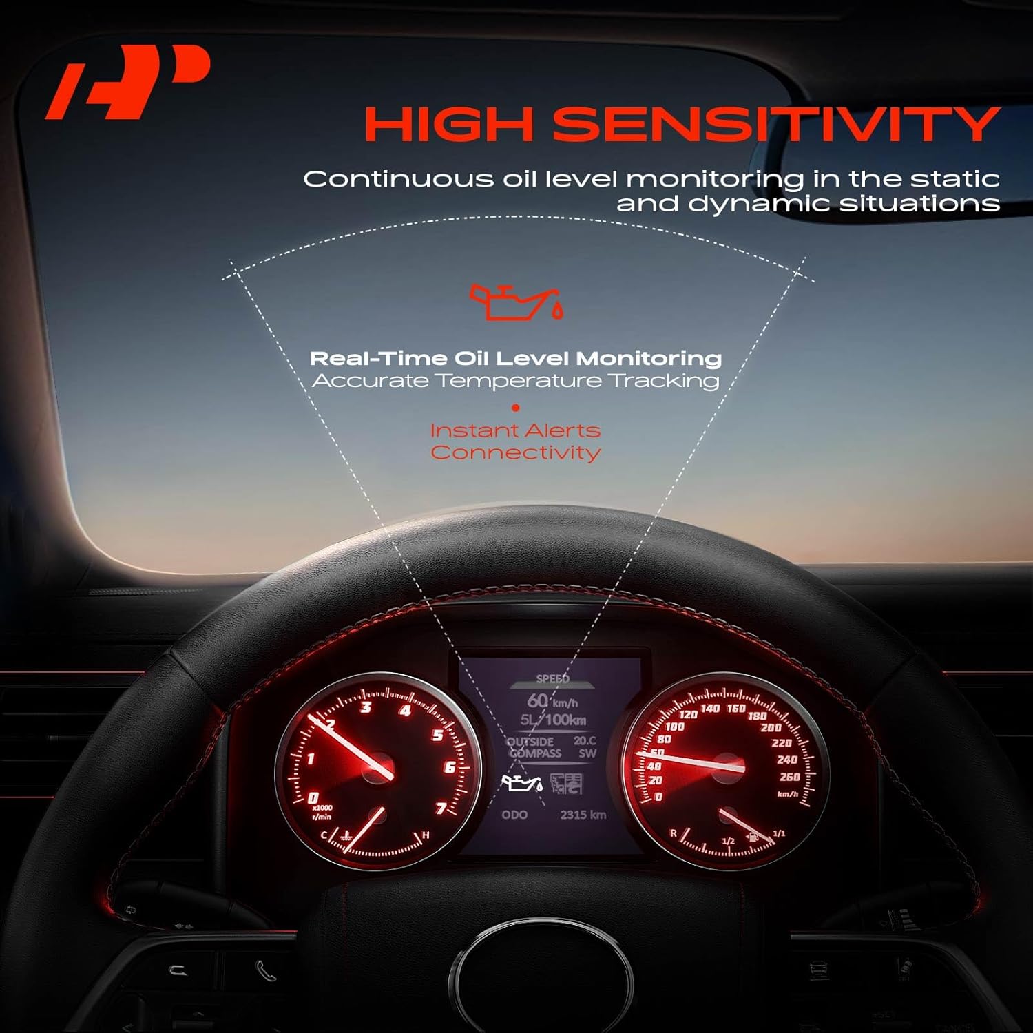 A-Premium Engine Oil Level Sensor Compatible with BMW E34 Series 540i 1995, E39 Series 540i 1997-1998, 740i 1994-1995, 740iL 1994-1997, 750iL 1994-1997, E38 Series 740i 1997