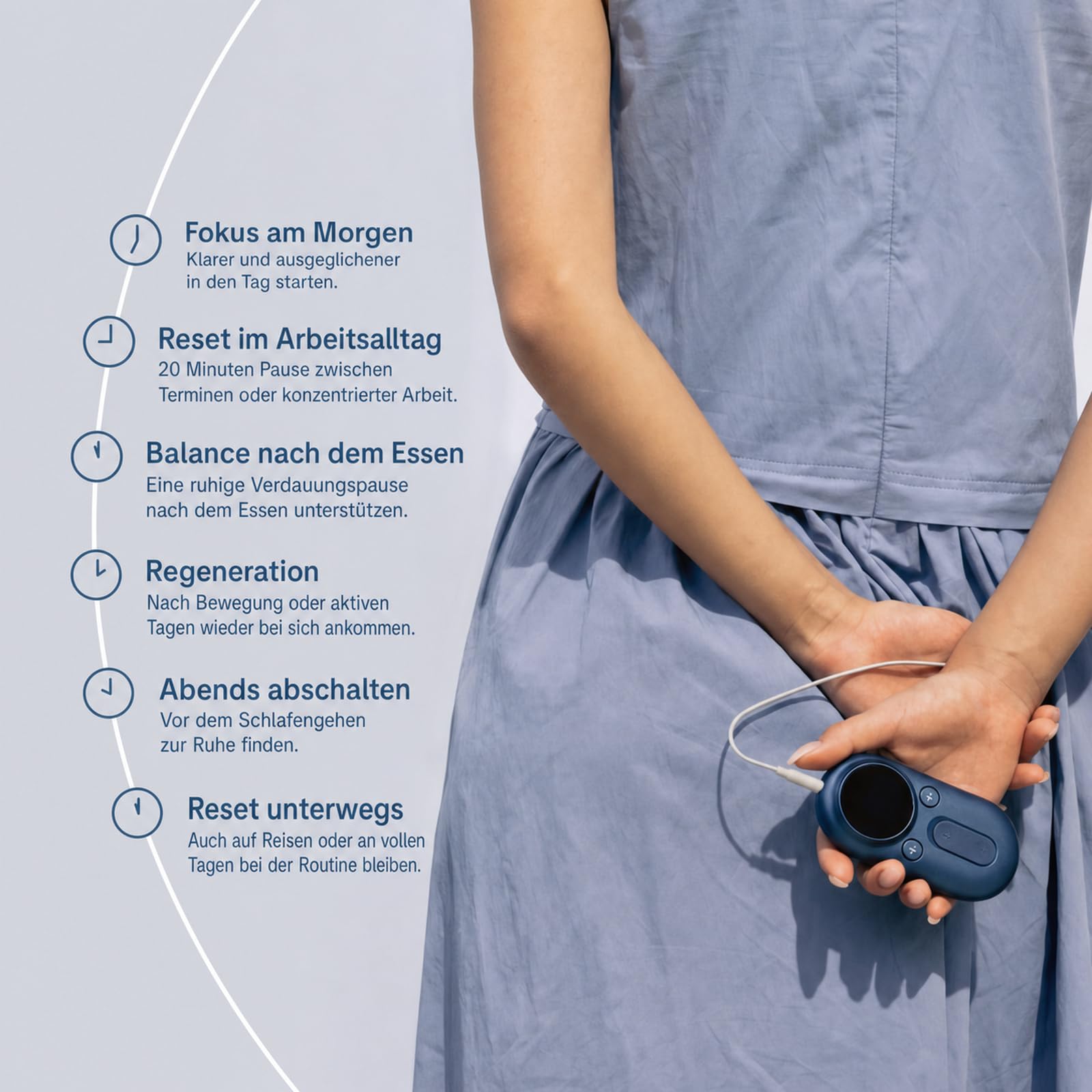 Luna Plus AI Vagusnervenstimulationsgerät, tragbares taVNS-Vibrationsgerät fürs Ohr mit App und AI Coach, 6 Modi, Unterstützung für HRV- und Schlafanalysen, tägliche 20-Minuten-Routine, Blau