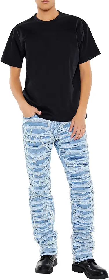 Forever 21 Men's Destroyed Slim-fit Mid-Rise Jeans
