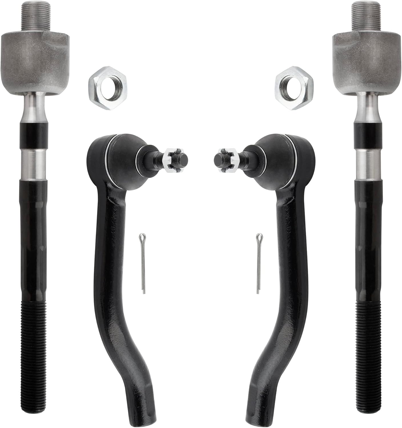 4Pcs Front Inner Outer Tie Rods End Links Left Driver & Right Passenger Fit For Nissan Altima 2007 2008 2009 2010 2011 2012 2.5 3.5L Replace# ‎EV800356 ES800357 ES800358