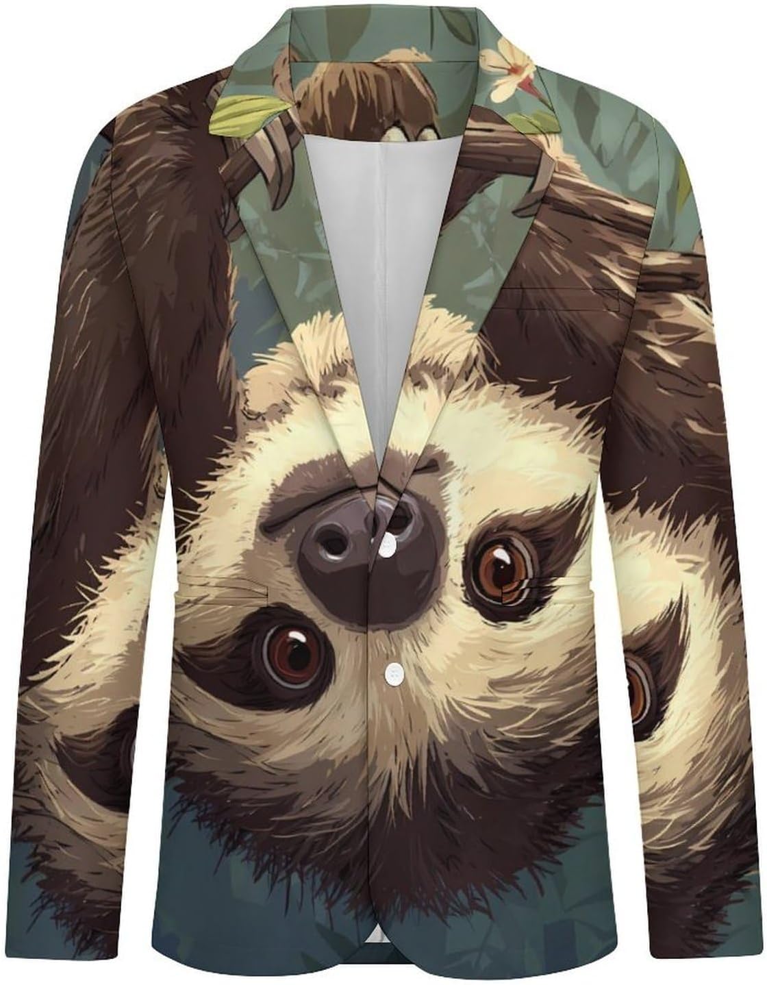 Sloth Mens Casual Blazer Two Button Sport Coat Business Suit Jacket