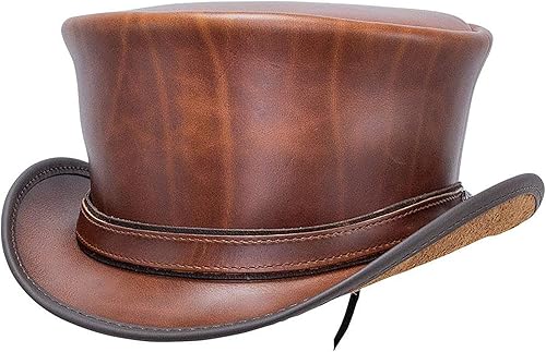 American Hat Makers Hampton - Sombrero de cuero para hombre y mujer, sombrero de ala ancha moldeable
