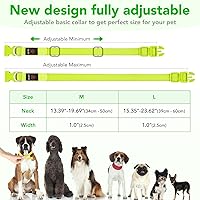 Vista 5 de Collar de perro con luz LED, recargable por USB, tamaño ajustable, correas de nailon TPU resistentes, collares básicos de seguridad para perros