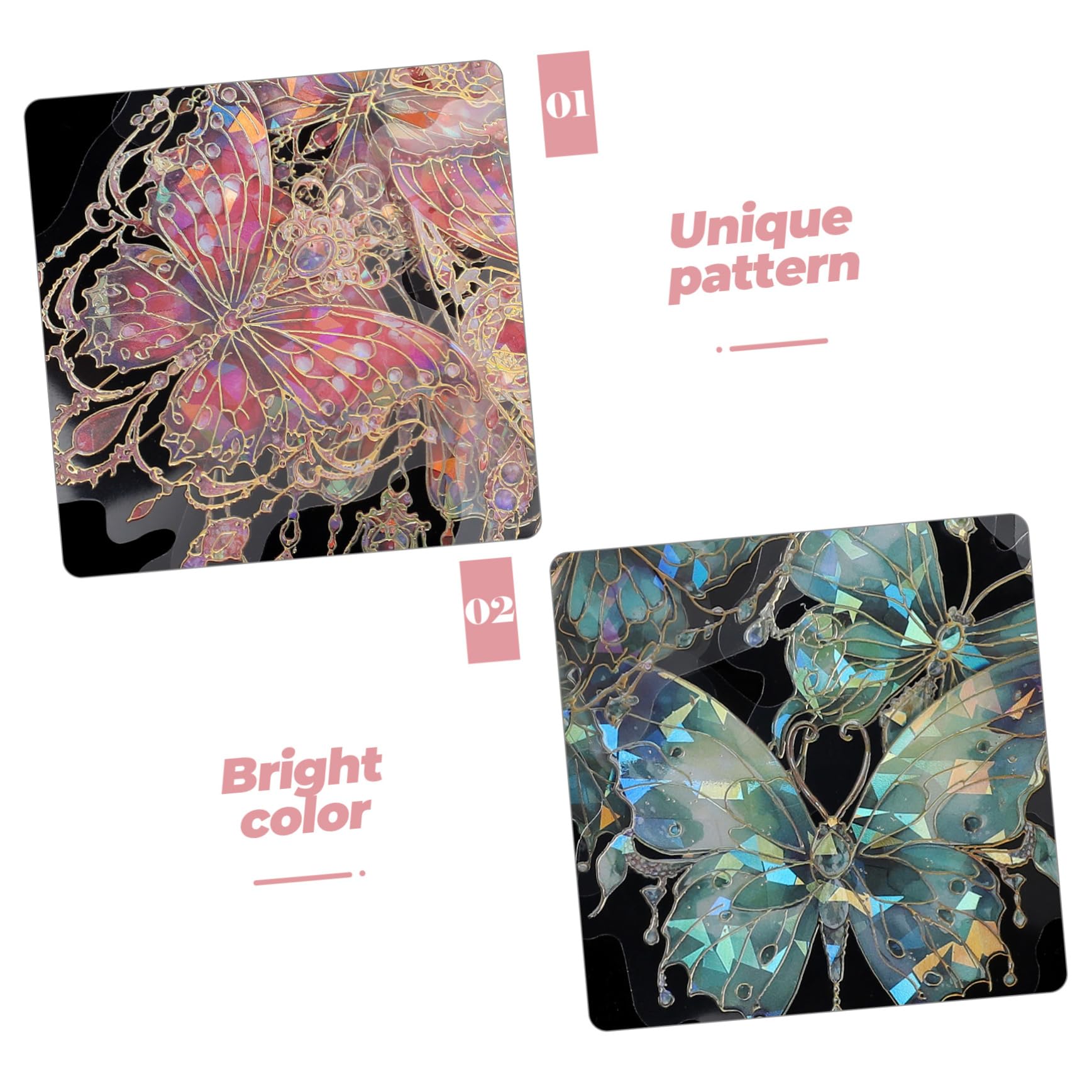 Housoutil 2 Set Adesivi Olografici Per Scrapbooking Stile Materiale Pet Per Decorazioni Fai Da Te Accessori Per Journal E Album Fotografici Design Creativo E Variegato 120 Pezzi * 2
