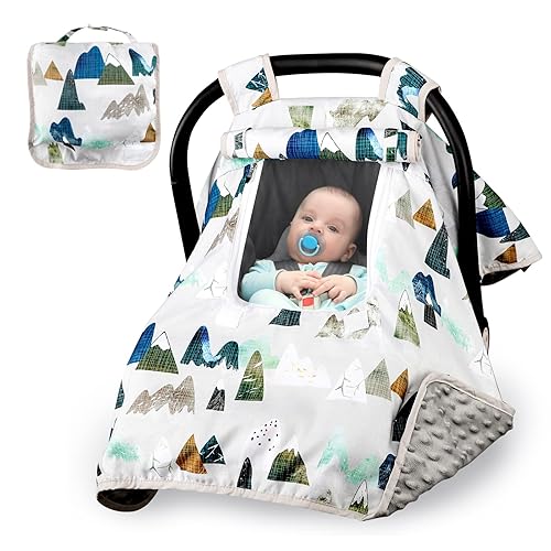 Funda de asiento de coche para bebé, toldo para asiento de automóvil para niños, cubierta acogedora y cálida, funda para portabebés con ventanas