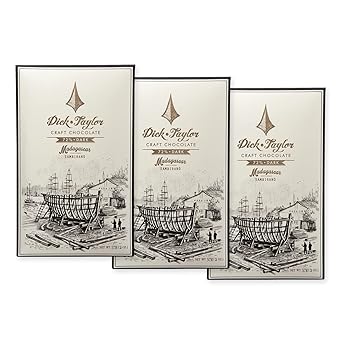 Dick Taylor Craft Chocolate Madagascar Dark Chocolate Trio | Gourmet, Single Origin, Artisan Dark Chocolate Gift | Vegan, Soy Free, Handcrafted | 2oz Bars, 3-Pack
