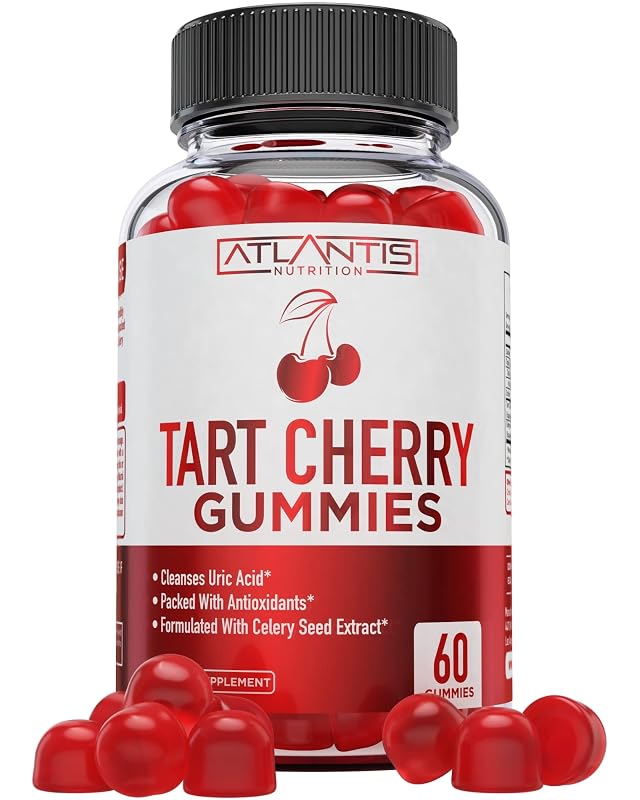 Atlantis Nutrition Suplemento antioxidante com extrato de cereja azeda e semente de aipo, 60 gomas