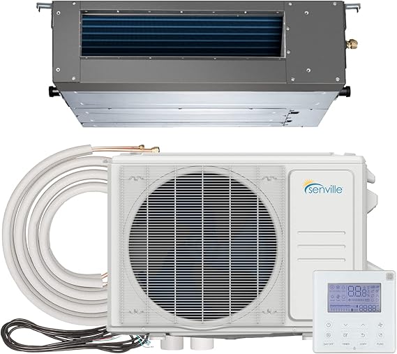 Senville 24,000 BTU Ducted Mini Split AC/Heating System, Concealed Duct