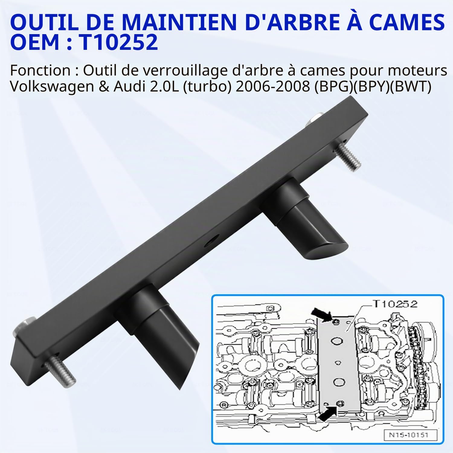 ZKTOOL Kit d'Outils de Calage d'arbre à Cames Moteur pour VW Audi