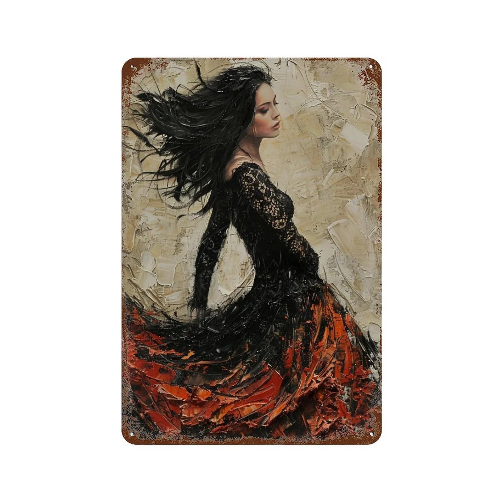 HDURYEYRYY Scarlet Dance Whirl 04 Wall Retro Iron Vintage Art Metal Tin Sign Poster Modern Home Cofffee Club Art Bar Shop Decor 30x20cm