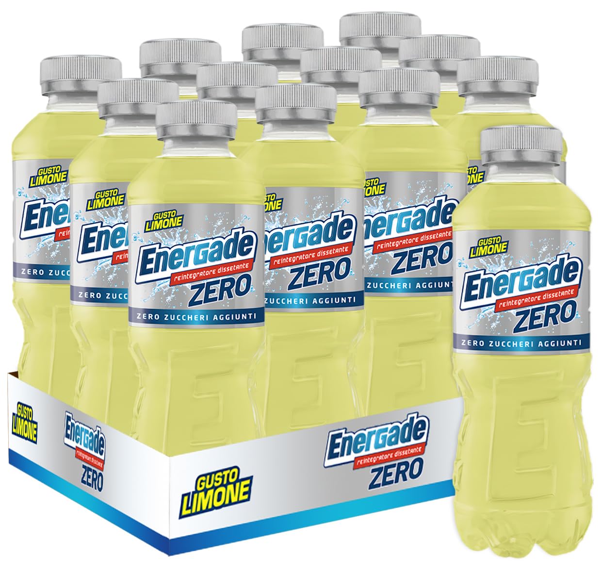 Energade ZERO gusto Limone, Zero Zuccheri Aggiunti Reintegratore Dissetante 500ml (2025) [BOX da 12 Bottiglie]