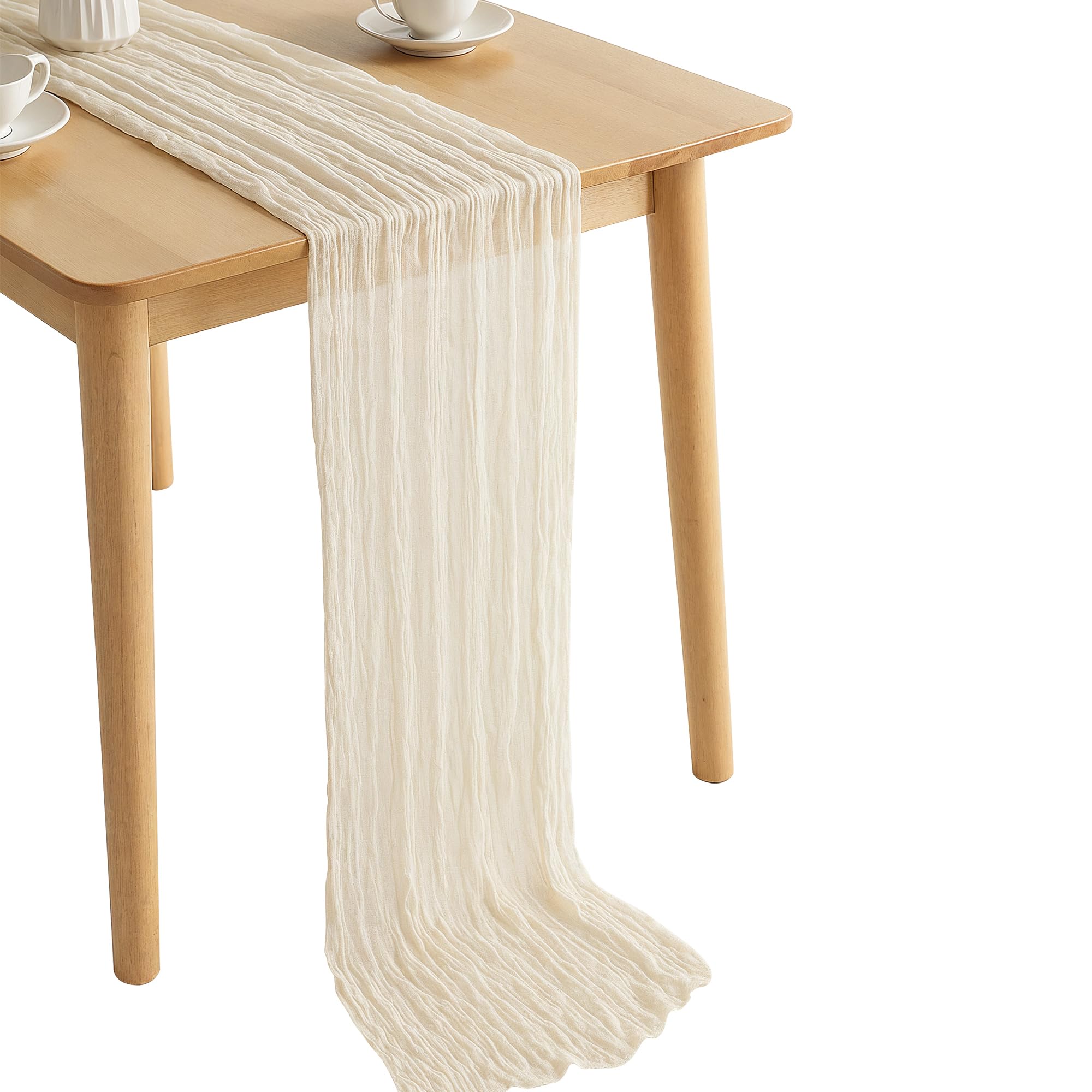 Event Decor Shop Lot de 10 chemins de table en étamine transparente - 90 x 300 cm - En polyester froissé - Pour salle à manger romantique, mariage, banquet, hôtel, restaurant et décoration d'intérieur