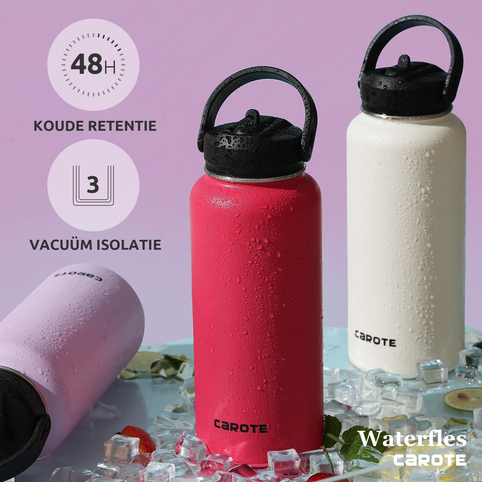 ThermoSteel™ Roestvrijstalen Thermoskan - Geïsoleerde Waterfles met Sterke Sluiting