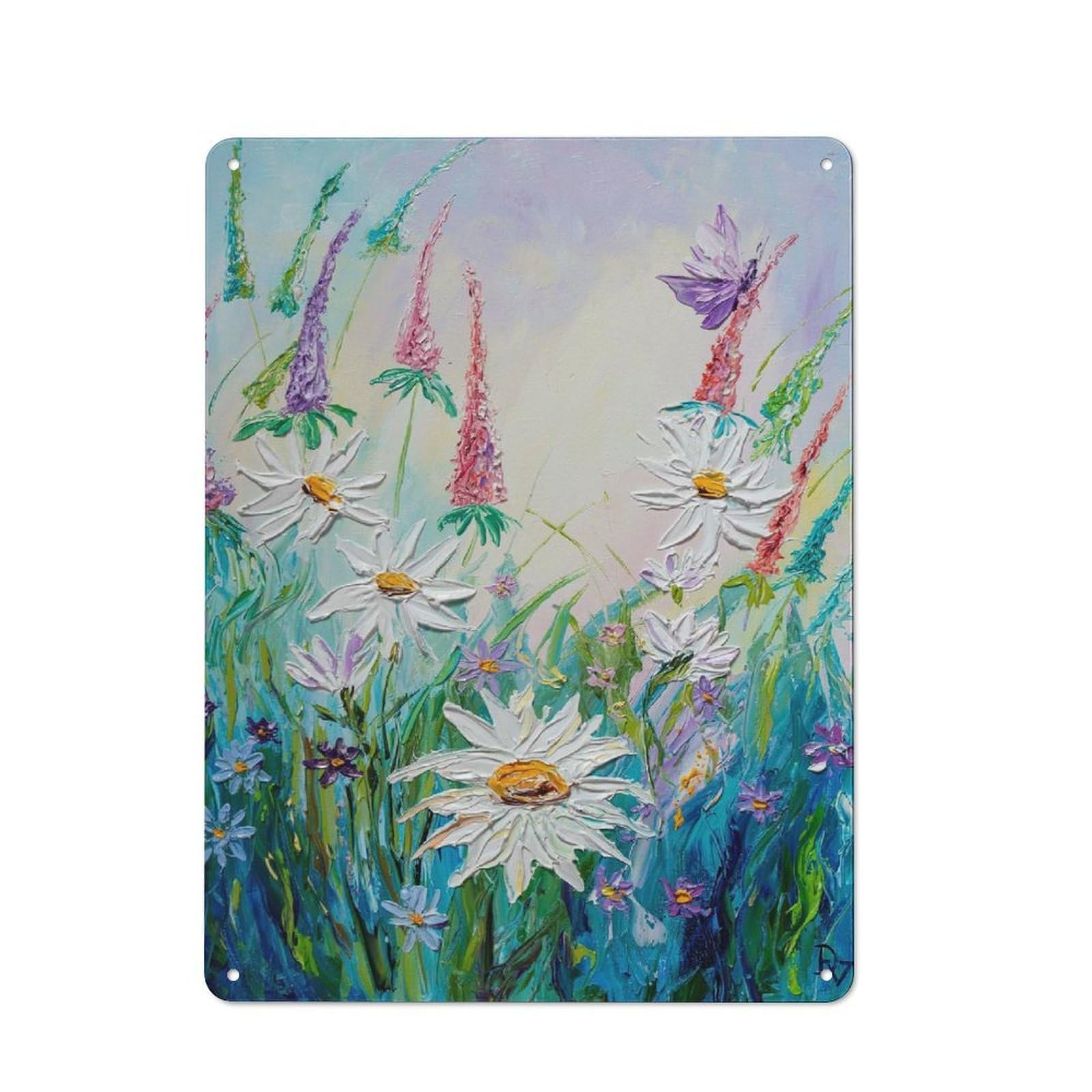 Summer Idyll Industrial Metal Wall Decor 40x30cm, Tin Sign for Workshop, Basement, Shed Or Games Room