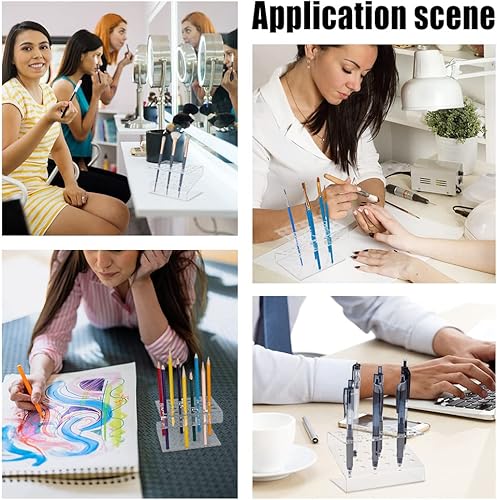 Miniatura 6 de PH PandaHall 1 organizador de bolígrafos de 24 ranuras, soporte de exhibición transparente para bolígrafos y lápices, soporte acrílico para