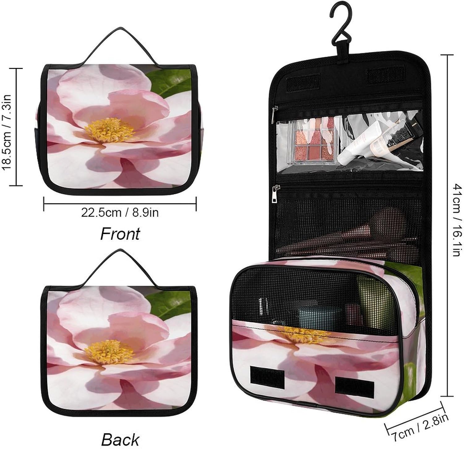 Magnolia Wash Bag Portable Makeup Pouch image 2
