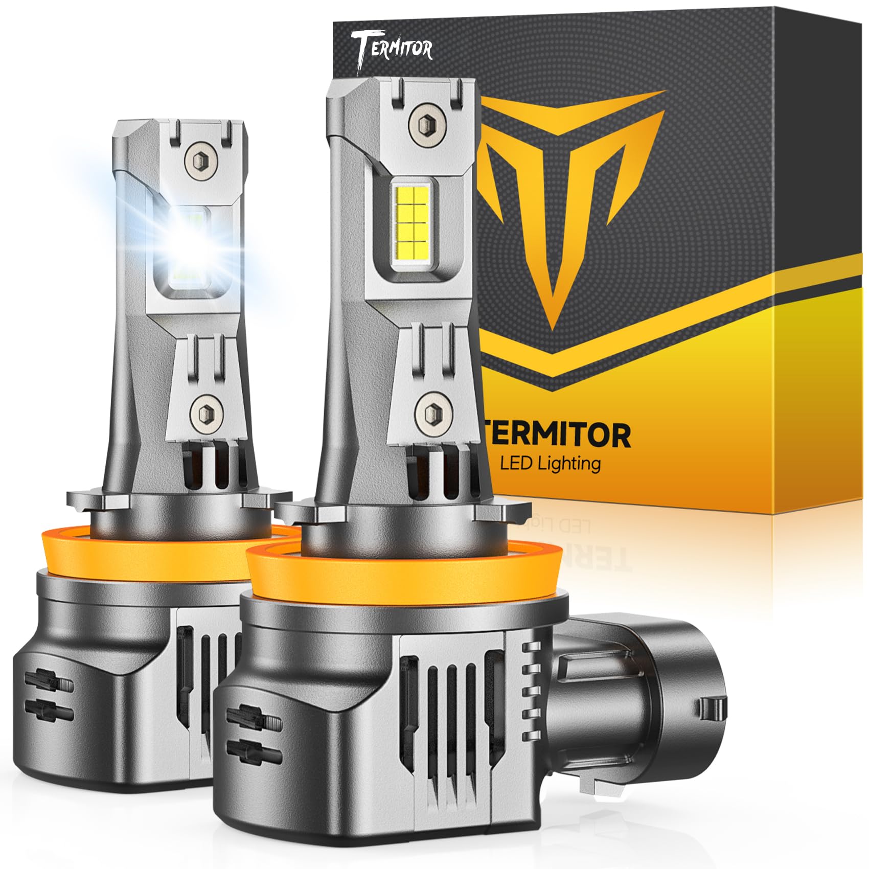 Termitor 2026 Latest H11/H8/H9 Fog Light Bulbs, 90,000LM Dual‑Sided High‑Focus CSP Chips, Canbus Ready, Superior Heat Dissipation, 100,000Hrs Driving Lifespan, IP68 Waterproof, 2 Pack